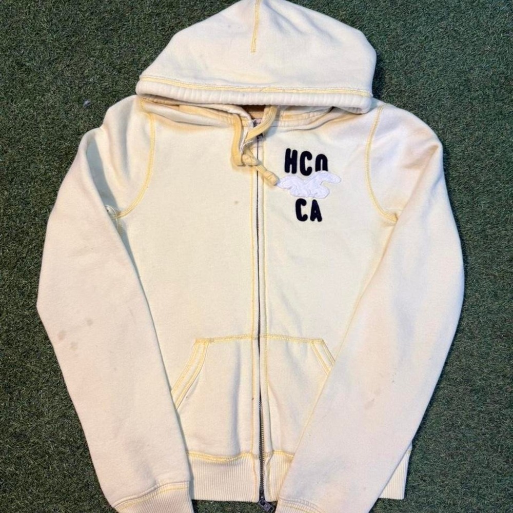 Hollister yellow zip up hoodie Size L #california